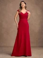 Sheath/Column Stretch Crepe Beading V-neck Sleeveless Floor-Length Mother of the Bride Dresses