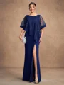 Sheath/Column Stretch Crepe Scoop Sleeveless Floor-Length Mother of the Bride Dresses
