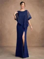 Sheath/Column Stretch Crepe Scoop Sleeveless Floor-Length Mother of the Bride Dresses