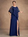 Sheath/Column Stretch Crepe Scoop Sleeveless Floor-Length Mother of the Bride Dresses