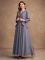 A-Line/Princess Chiffon Applique V-neck Sleeveless Ankle-Length Mother of the Bride Dresses