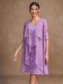 Sheath/Column Lace V-neck 1/2 Sleeves Short/Mini Mother of the Bride Dresses