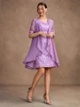 Sheath/Column Lace V-neck 1/2 Sleeves Short/Mini Mother of the Bride Dresses
