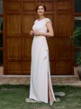 Sheath Bateau Appliques Lace Floor-Length Stretch Crepe Mother of the Bride Dress