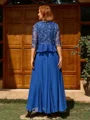 A-line Scoop Appliques Lace Ankle-Length Chiffon Mother of the Bride Dress