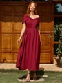 A-line Pleated Ankle-Length Stretch Crepe Mother of the Bride Dress