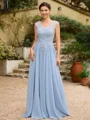 A-Line/Princess Chiffon Applique V-neck Sleeveless Floor-Length Mother of the Bride Dresses