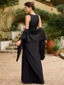 Sheath/Column Jersey Ruched V-neck Sleeveless Floor-Length Mother of the Bride Dresses
