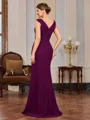 Sheath V-neck Beading Floor-Length Chiffon Mother of the Bride Dress