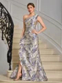 Sheath One-Shoulder Ruffles Floor-Length Mother of the Bride Dress