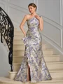 Sheath One-Shoulder Ruffles Floor-Length Mother of the Bride Dress
