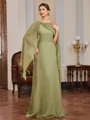 A-line Scoop Floor-Length Chiffon Mother of the Bride Dress