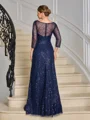 Sheath Sweetheart 3/4 Sleeves Floor-Length Mother of the Bride Dress