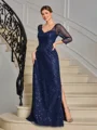 Sheath Sweetheart 3/4 Sleeves Floor-Length Mother of the Bride Dress
