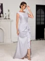 Sheath Scoop Ruffles Floor-Length Mother of the Bride Dress