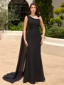 Sheath Straps Flower Floor-Length Chiffon Corset Mother of the Bride Dress