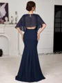 Sheath Scoop 1/2 Sleeves Appliques Lace Floor-Length Chiffon Corset Mother of the Bride Dress