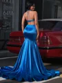Mermaid Halter Beading Court Train Dress