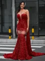 Sheath Sweetheart Beading Court Train Dress