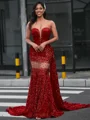 Sheath Sweetheart Beading Court Train Dress