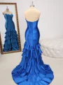 Sheath Sweetheart Cascading Ruffles Sweep Train Corset Dress