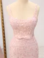 Sheath Straps Appliques Lace Sweep Train Tulle Corset Dress
