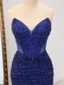 Sheath V-neck Sweep Train Corset Dress