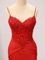 Sheath V-neck Appliques Lace Sweep Train Corset Dress