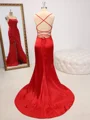 Sheath Spaghetti Straps Pleated Sweep Train Silk Like Satin Dress