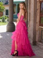 A-line Straight Bow Sweep Train 30D Chiffon Corset Dress