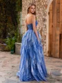 A-line Straight Cascading Ruffles Floor-Length Corset Dress