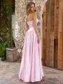 A-line Sweetheart Beading Floor-Length Silk Like Satin Dress