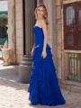 Sheath Sweetheart Cascading Ruffles Floor-Length Chiffon Dress