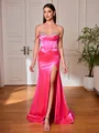 Sheath Off-the-Shoulder Rhinestone Sweep Train Corset Evening Dress