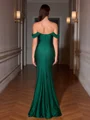 Sheath Off-the-Shoulder Pleated Floor-Length Corset Evening Dress