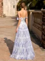 A-line Off-the-Shoulder Floor-Length Corset Prom Dress