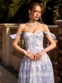 A-line Off-the-Shoulder Floor-Length Corset Prom Dress