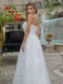 A-line/Princess Lace Off-the-Shoulder Sleeveless Sweep Train Wedding Dress
