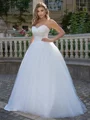 A-line/Princess Lace Sweetheart Sleeveless Sweep Train Wedding Dress
