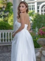 A-line/Princess Satin Sweetheart Sleeveless Chapel Train Wedding Dress