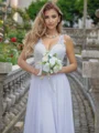 A-line/Princess Chiffon V-neck Sleeveless Floor-Length Wedding Dress