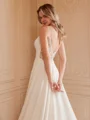 A-Line/Princess Stretch Crepe Lace V-neck Sleeveless Cathedral Train Wedding Dresses