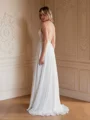 A-Line/Princess Chiffon Lace V-neck Sleeveless Sweep/Brush Train Wedding Dresses