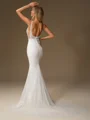 Sheath Square Chapel Train Corset Wedding Dress