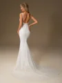 Sheath Square Chapel Train Corset Wedding Dress
