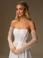 A-line Straight Long Sleeves Chapel Train Corset Wedding Dress