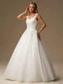 Ball-Gown Sweetheart Appliques Lace Floor-Length Tulle Wedding Dress