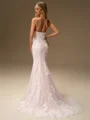 Sheath Sweetheart Sweep Train Lace Wedding Dress
