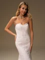 Sheath Sweetheart Sweep Train Lace Wedding Dress