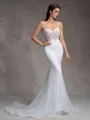 Sheath Spaghetti Straps Court Train Corset Wedding Dress